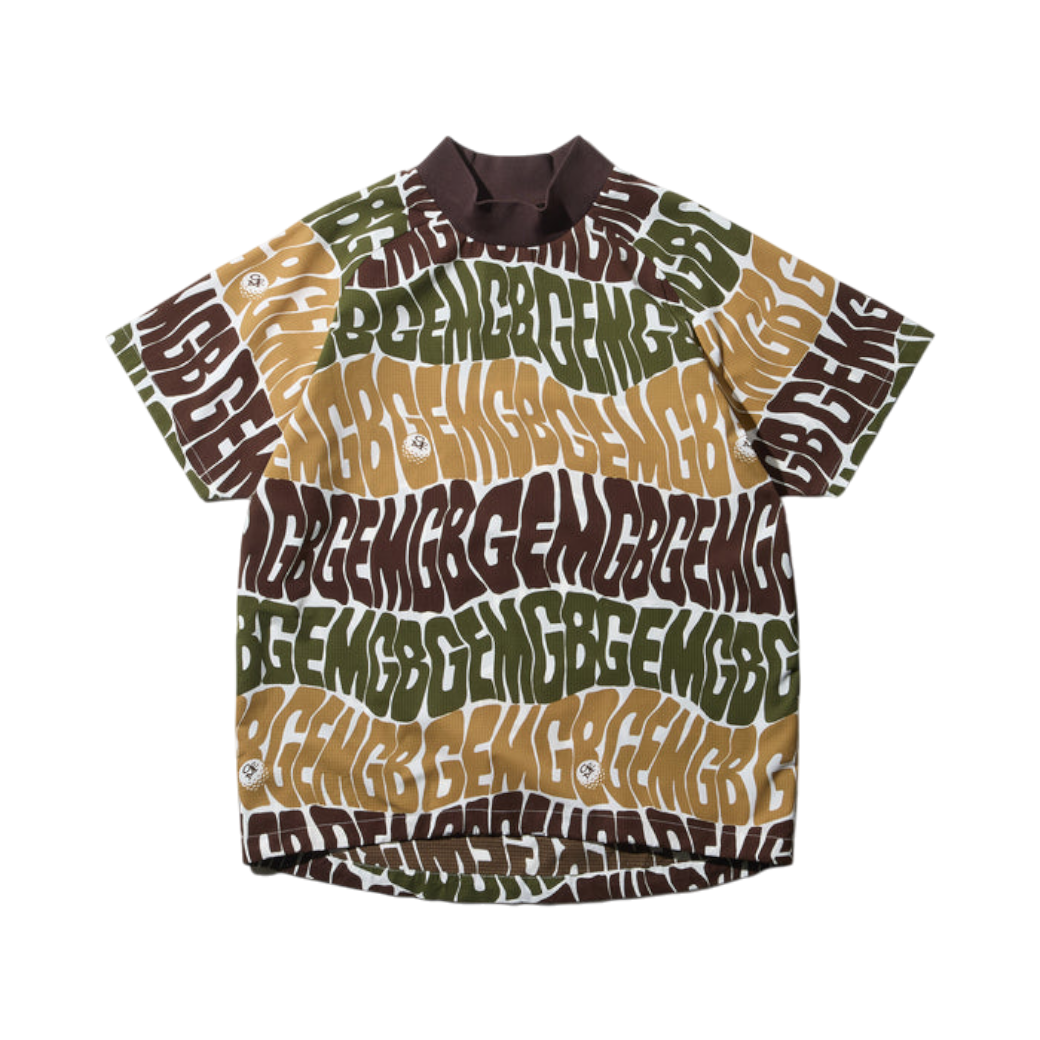 【GREEN EDGE MONKEYS】Original print mock neck モックネック Tシャツ BEIGE (ZZGEM-60353010)