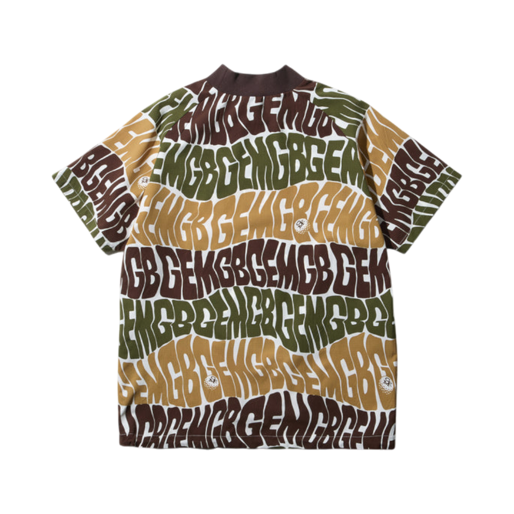 【GREEN EDGE MONKEYS】Original print mock neck モックネック Tシャツ BEIGE (ZZGEM-60353010)
