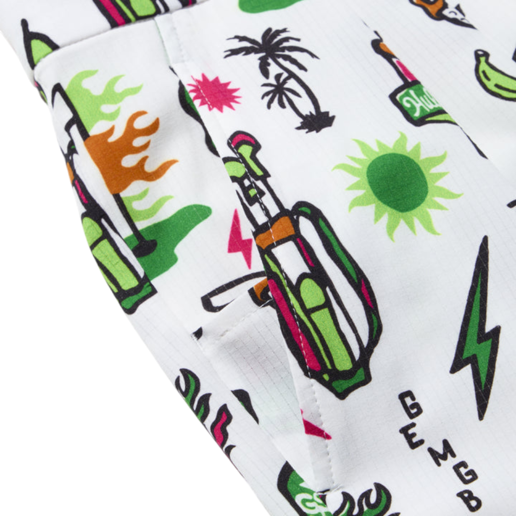 【GREEN EDGE MONKEYS】Original print short pants ショートパンツ WHITE (ZZGEM-60355105)