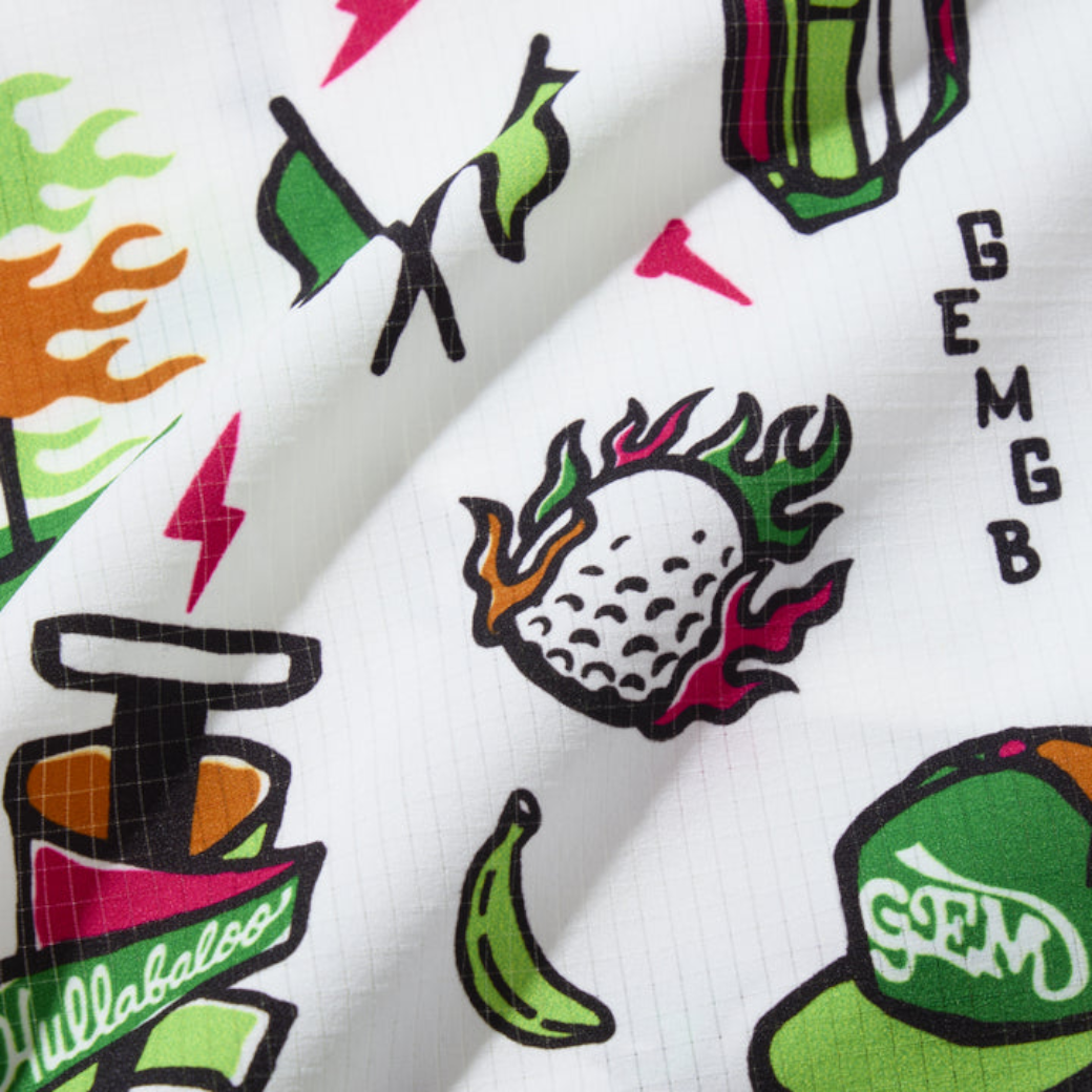 【GREEN EDGE MONKEYS】Original print short pants ショートパンツ WHITE (ZZGEM-60355105)