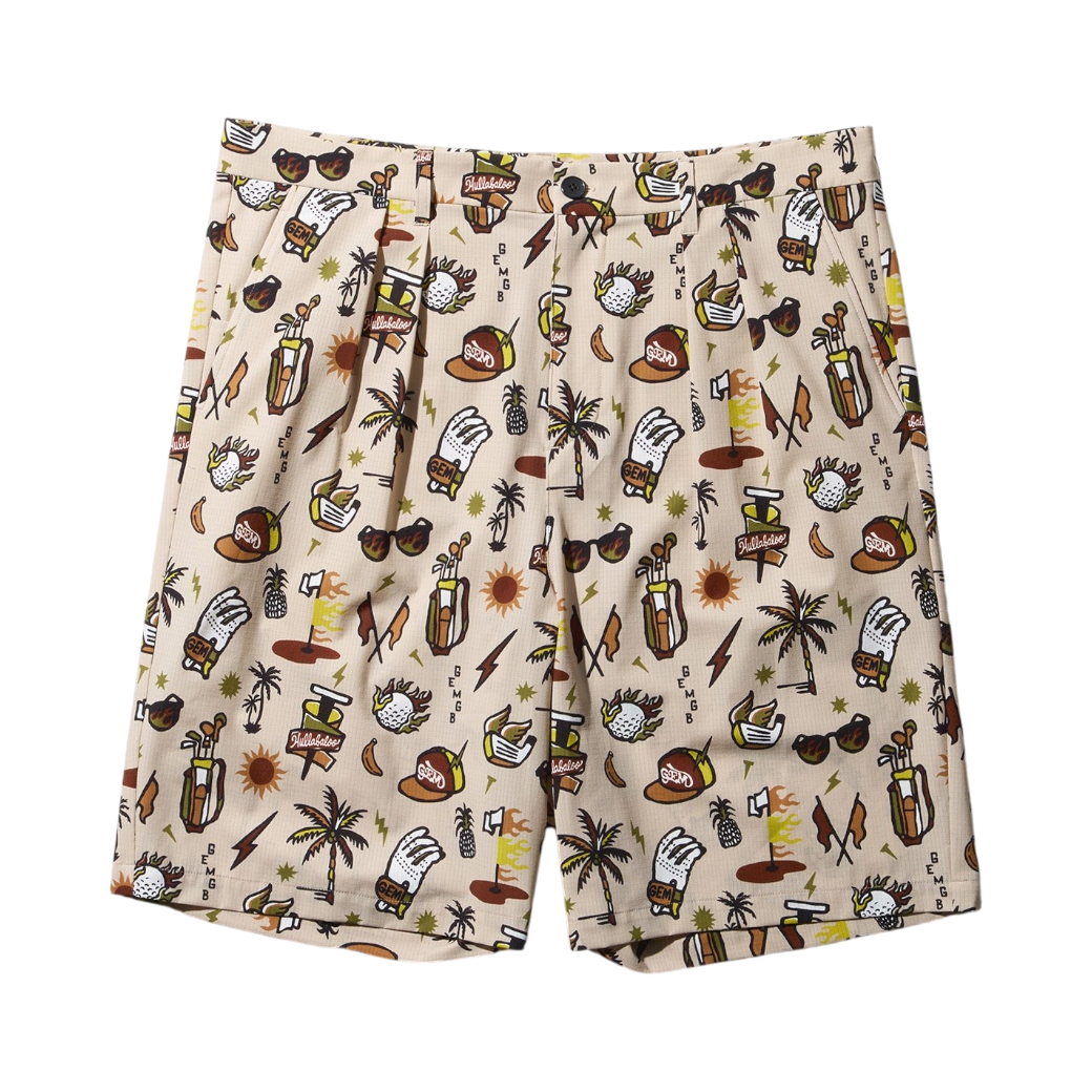 【GREEN EDGE MONKEYS】Original print short pants ショートパンツ BEIGE (ZZGEM-60355105)