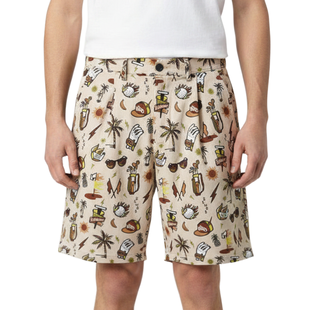 【GREEN EDGE MONKEYS】Original print short pants ショートパンツ BEIGE (ZZGEM-60355105)