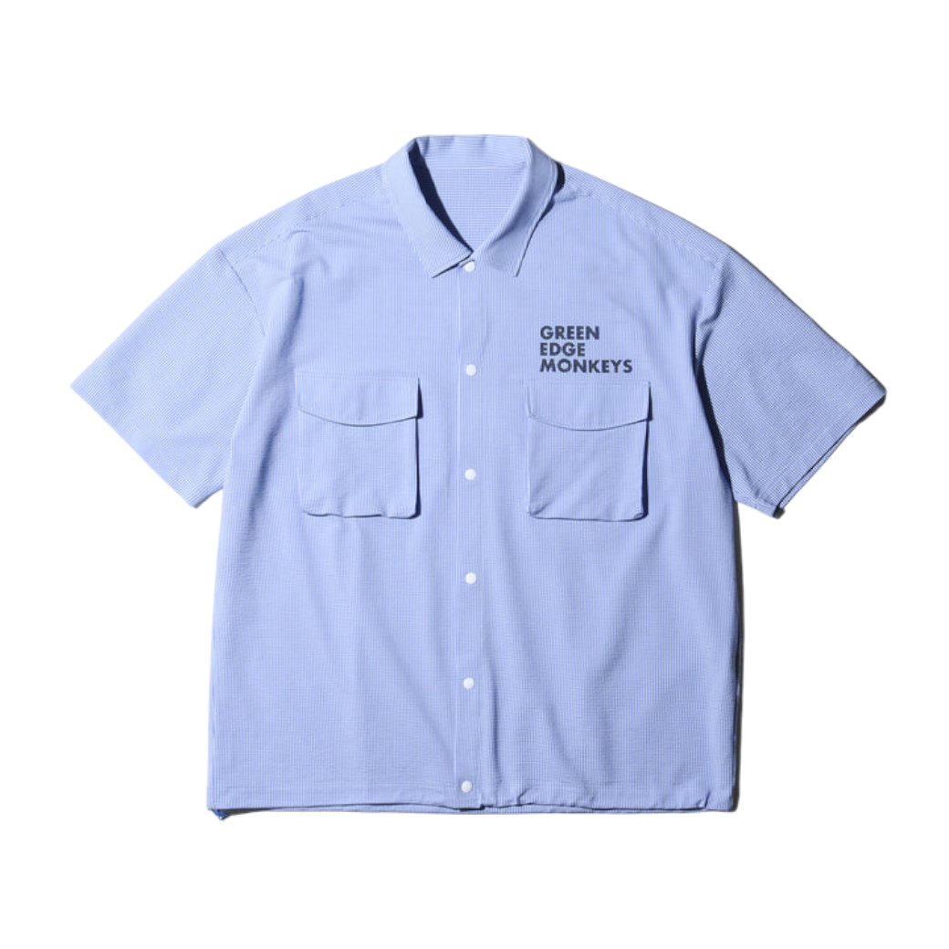 【GREEN EDGE MONKEYS】Knit soccer Shirt シャツ M L XL Clear Blue (ZZGEM-60358001)