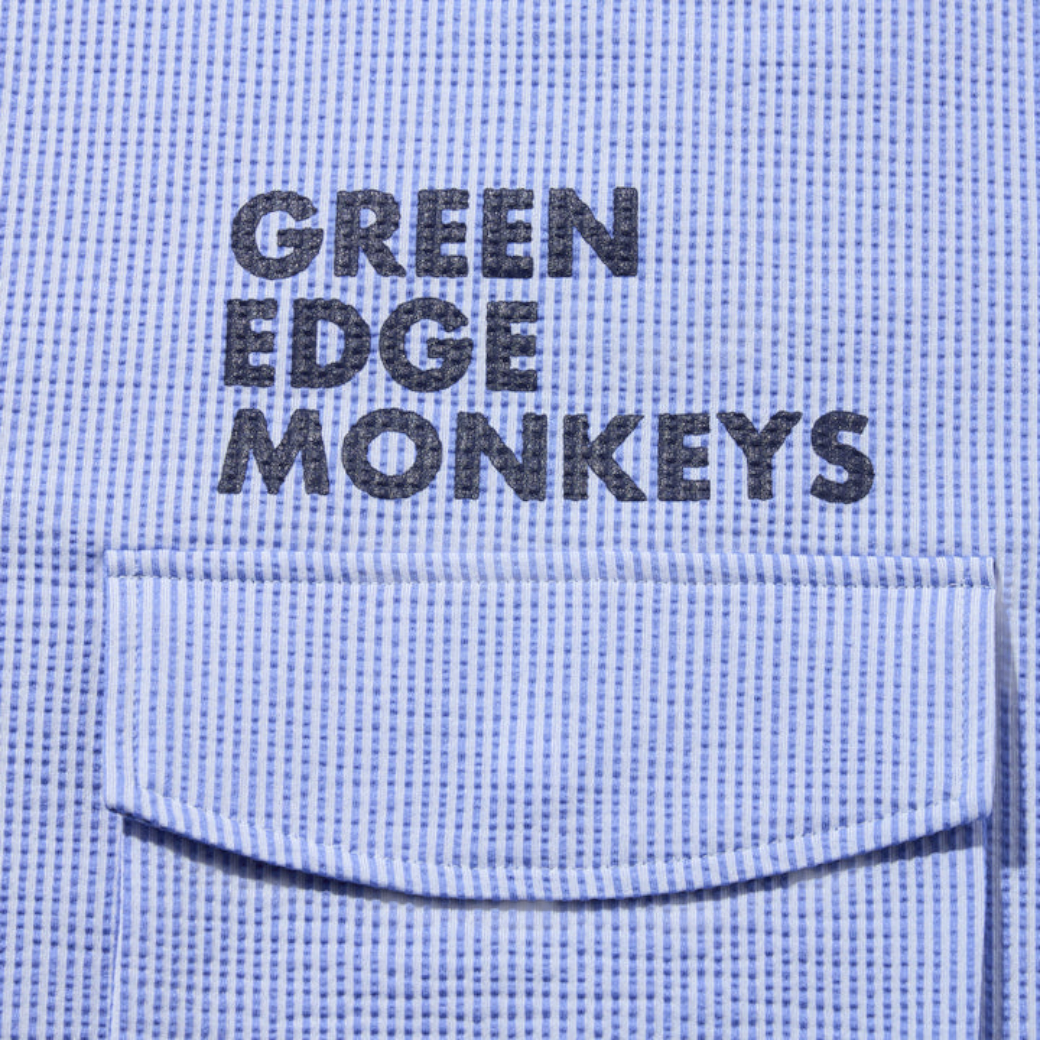 【GREEN EDGE MONKEYS】Knit soccer Shirt シャツ M L XL Clear Blue (ZZGEM-60358001)