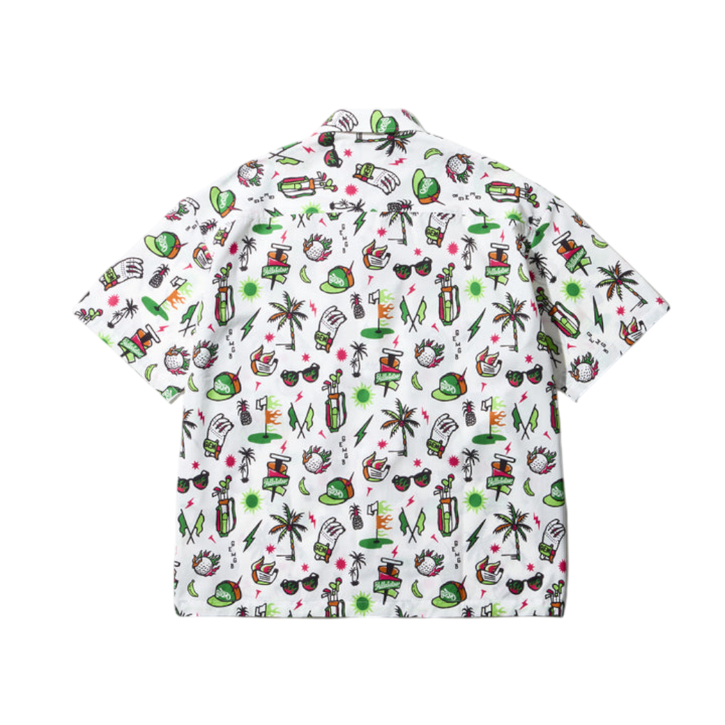 【GREEN EDGE MONKEYS】Original print Shirt シャツ M L XL WHITE (ZZGEM-60358002)