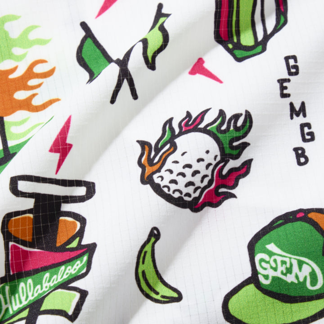 【GREEN EDGE MONKEYS】Original print Shirt シャツ M L XL WHITE (ZZGEM-60358002)