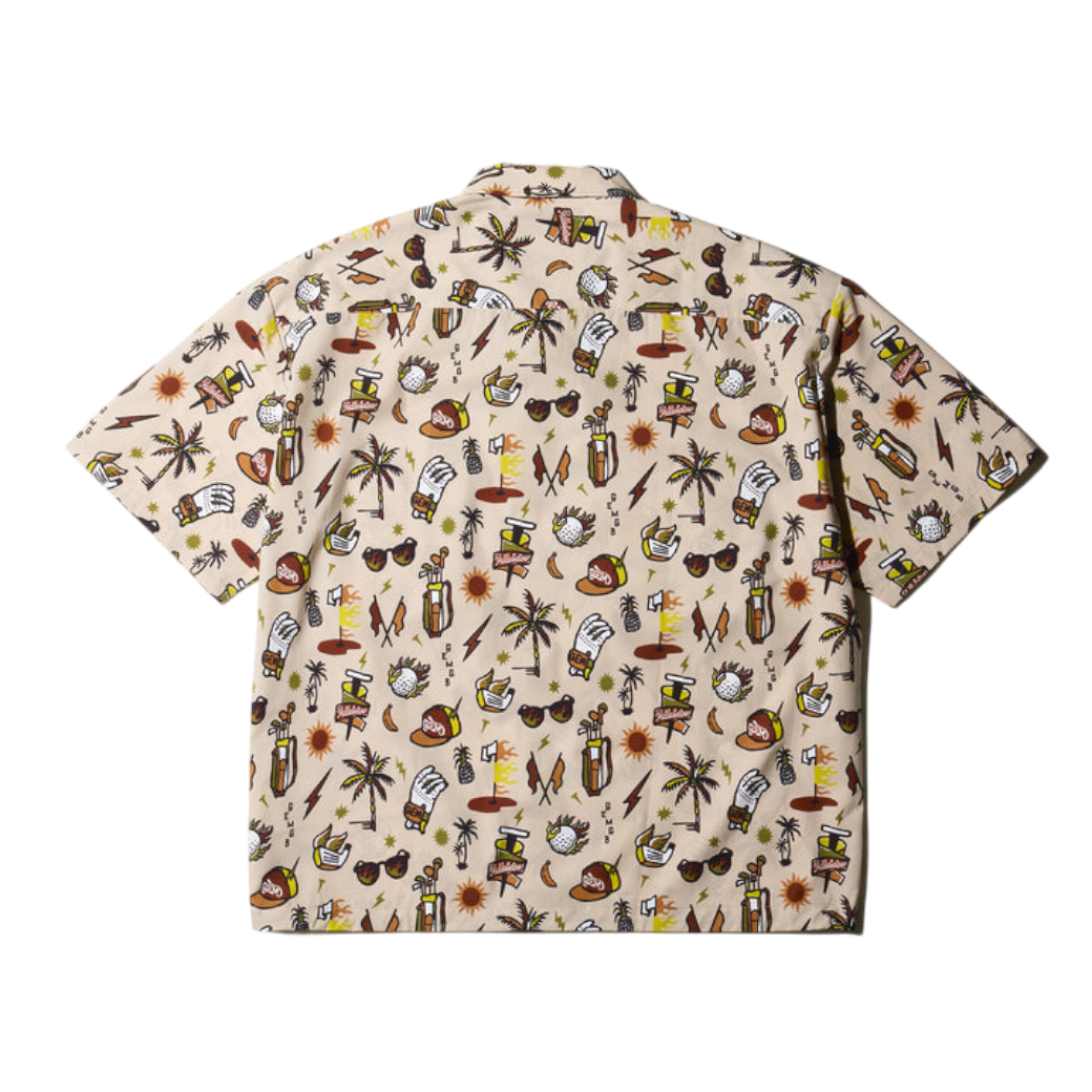 【GREEN EDGE MONKEYS】Original print Shirt シャツ M L XL BEIGE (ZZGEM-60358002)