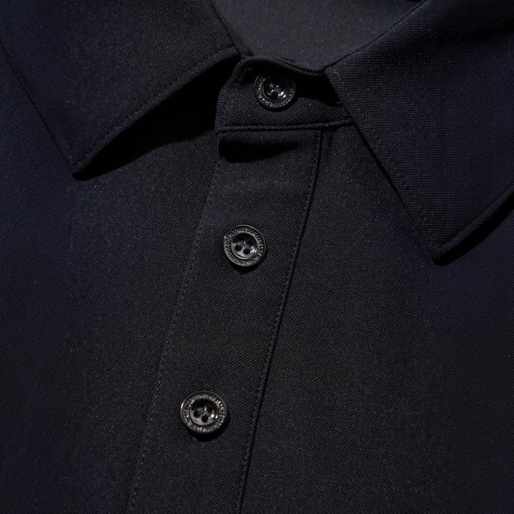 【GREEN EDGE MONKEYS】Stretch kanoko long sleeve polo ポロシャツ BLACK (ZZGEM-60363001)