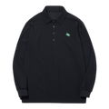【GREEN EDGE MONKEYS】Stretch kanoko long sleeve polo ポロシャツ BLACK (ZZGEM-60363001)