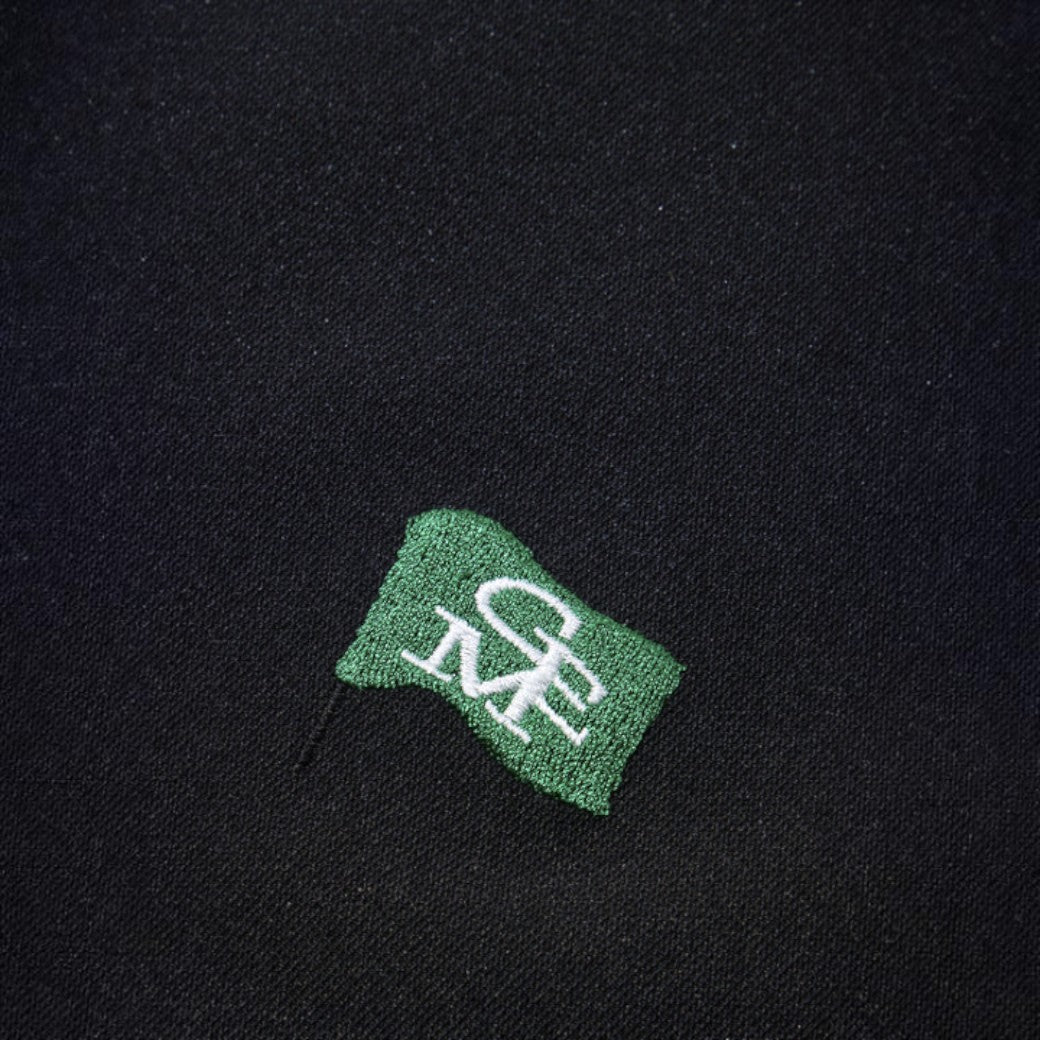 【GREEN EDGE MONKEYS】Stretch kanoko long sleeve polo ポロシャツ BLACK (ZZGEM-60363001)