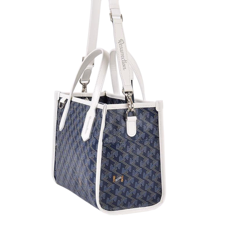【Resurrection】LANIUS SQUARE MINI NO.3 ラニウス スクエア ミニ カートバッグ NAVY WHITE(ZZRES-RRCTB00103)