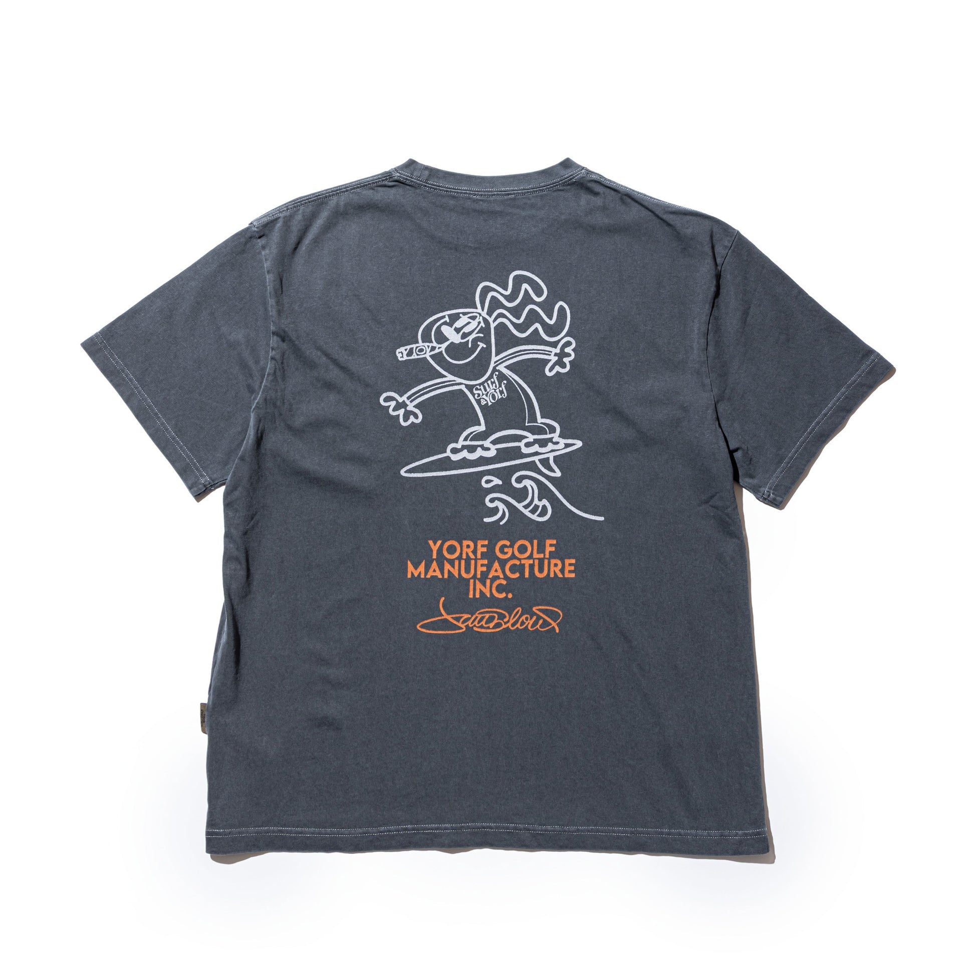 【YORF】ヴィンテージライク刺繍ロゴ Tシャツ BLACK（ZZYRF-1086110304）