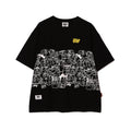 【YORF】HUMAN柄グラフィックカットソー Tシャツ BLACK（ZZYRF-1086110309）