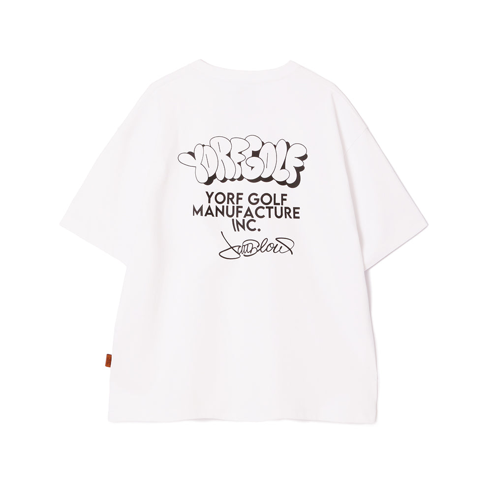 【YORF】HUMAN柄グラフィックカットソー Tシャツ WHITE（ZZYRF-1086110309）