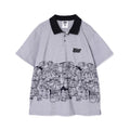 【YORF】HUMAN柄 ポロシャツ GRAY（ZZYRF-1086120303）