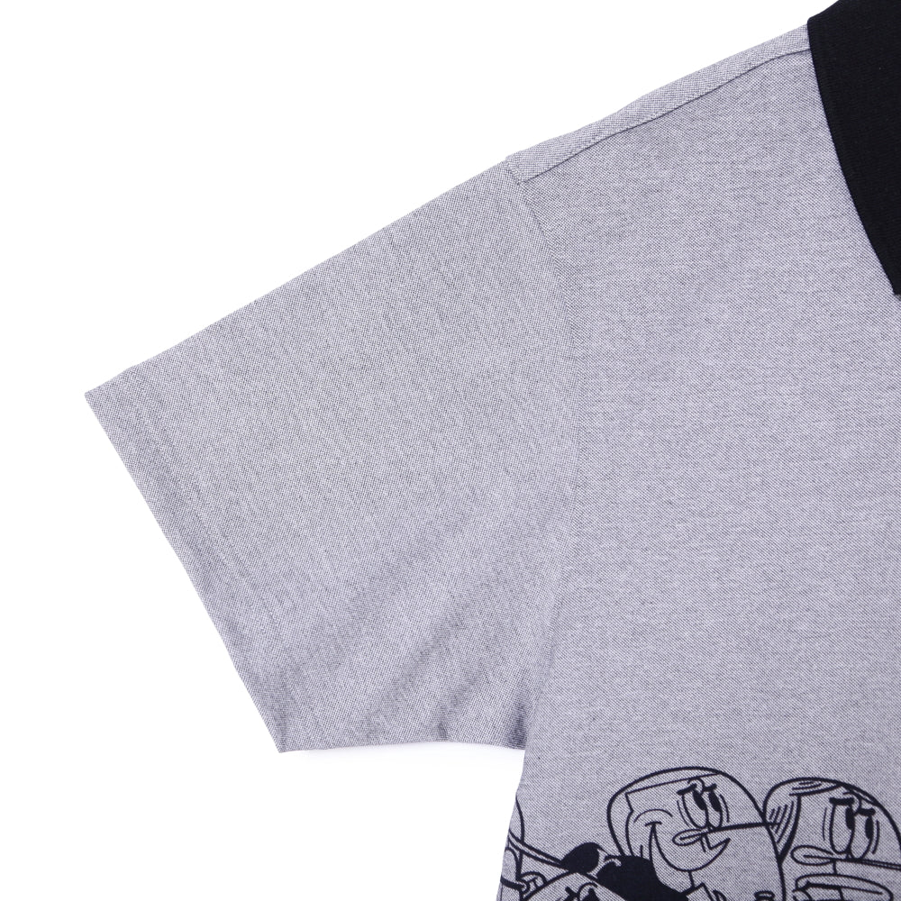 【YORF】HUMAN柄 ポロシャツ GRAY（ZZYRF-1086120303）