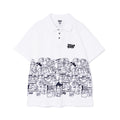 【YORF】HUMAN柄 ポロシャツ WHITE（ZZYRF-1086120303）