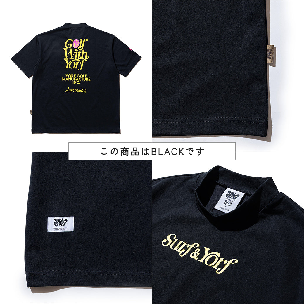 【YORF】SURF & YORF ロゴグラフィック モックネック BLACK（ZZYRF-1086130302）
