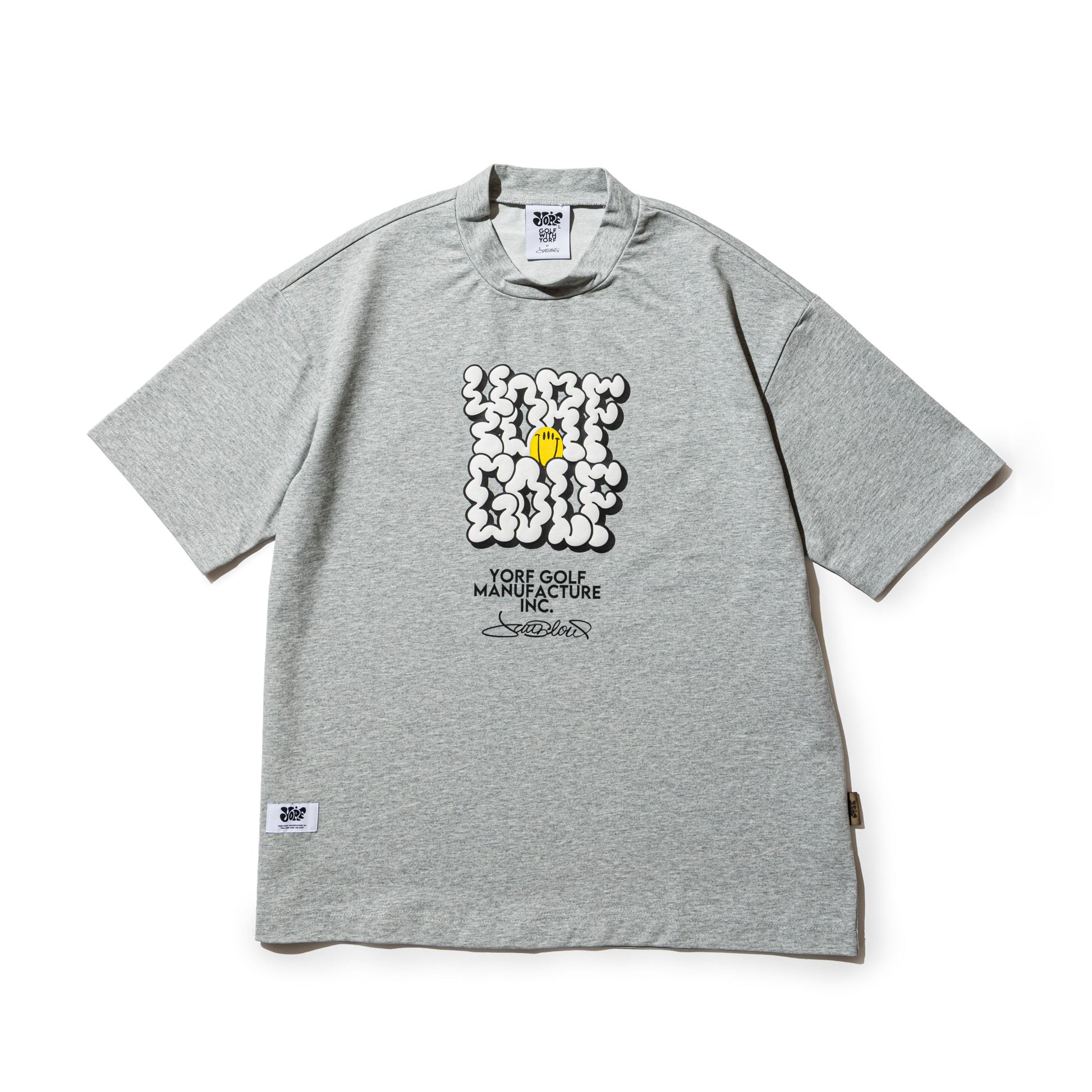【YORF】グラフィックロゴ モックネック GRAY（ZZYRF-1086130303）
