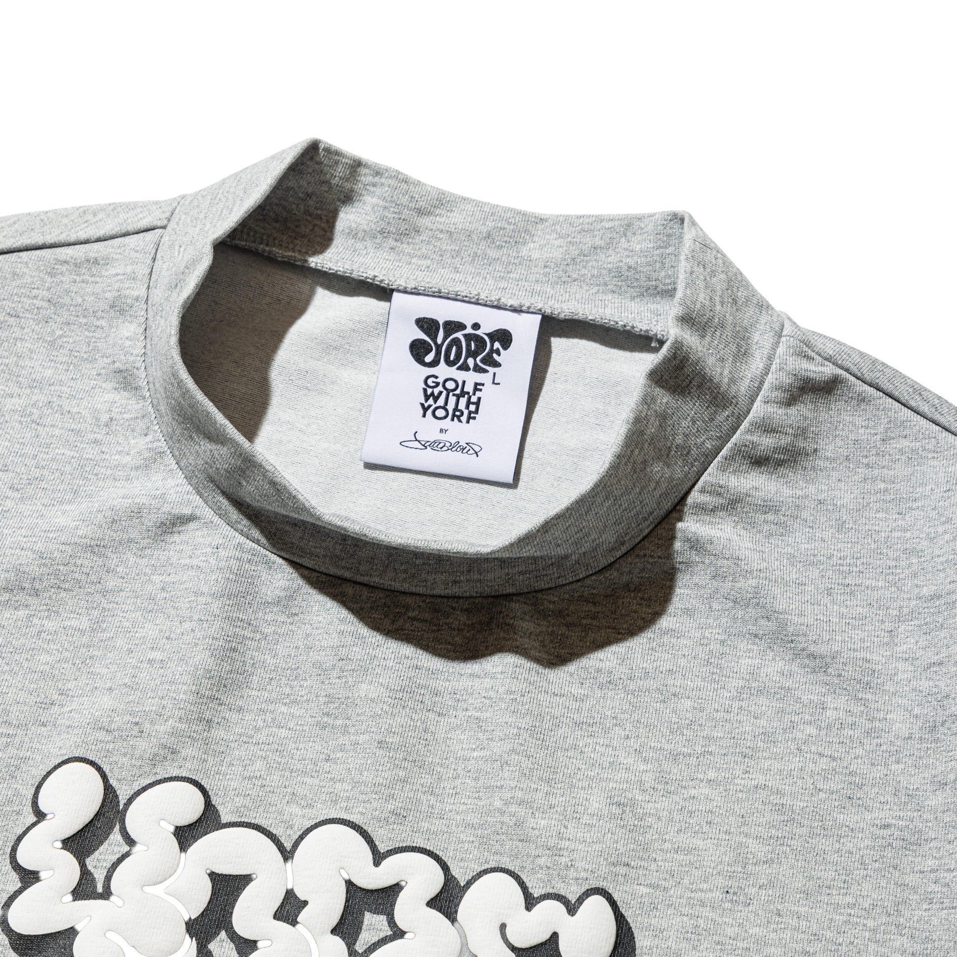 【YORF】グラフィックロゴ モックネック GRAY（ZZYRF-1086130303）
