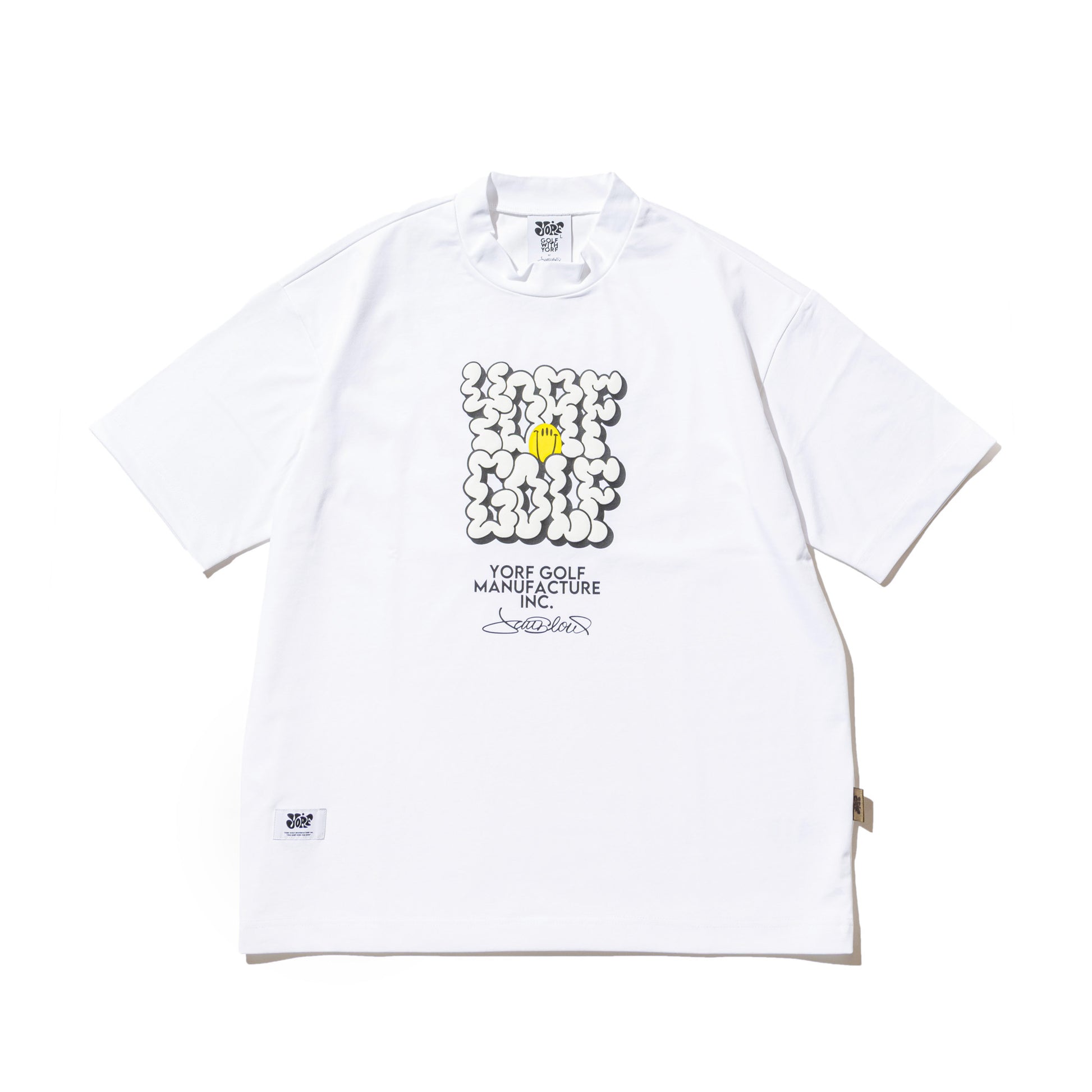 【YORF】グラフィックロゴ モックネック WHITE（ZZYRF-1086130303）