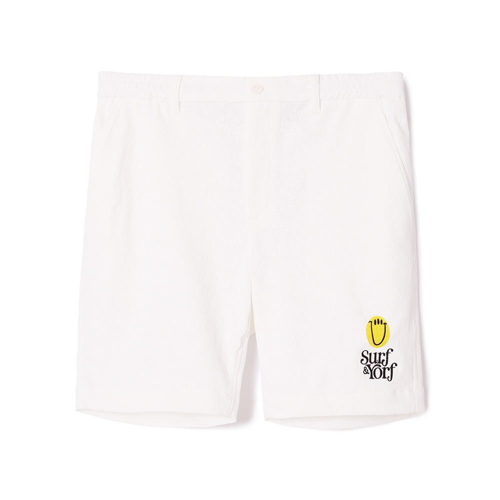 【YORF】YORFジャガードショートパンツ WHITE（ZZYRF-1086160302）
