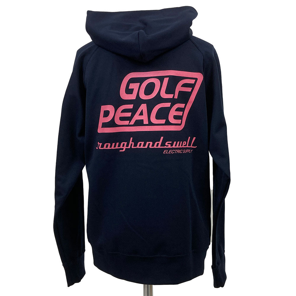 【rough&swell】GOLF PEACE HOODIE W. スウェット ロゴフーディー ネイビー Mサイズ（RSL-21206）