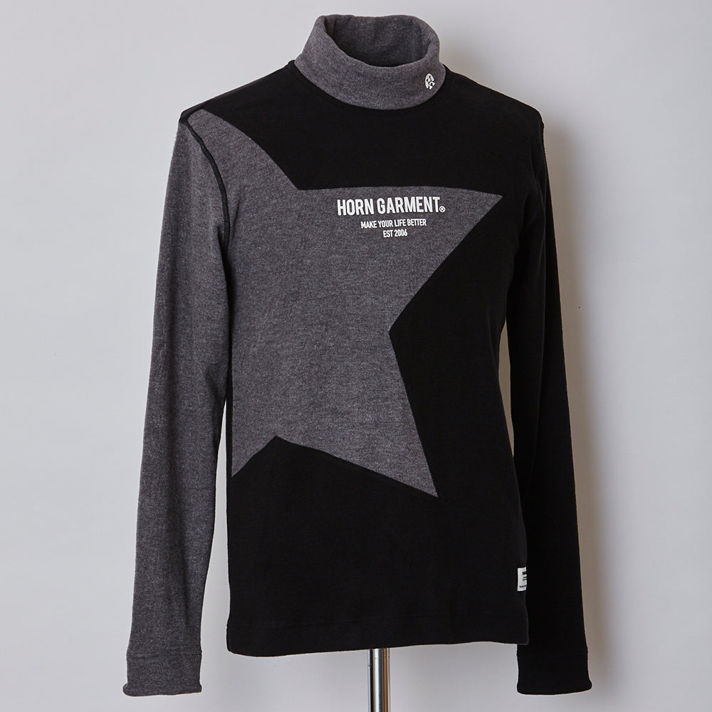 [HORN GARMENT] MEN'S Starry Micro Fleece Turtle Shirts [BLACK] (HCM-1C-AU02)