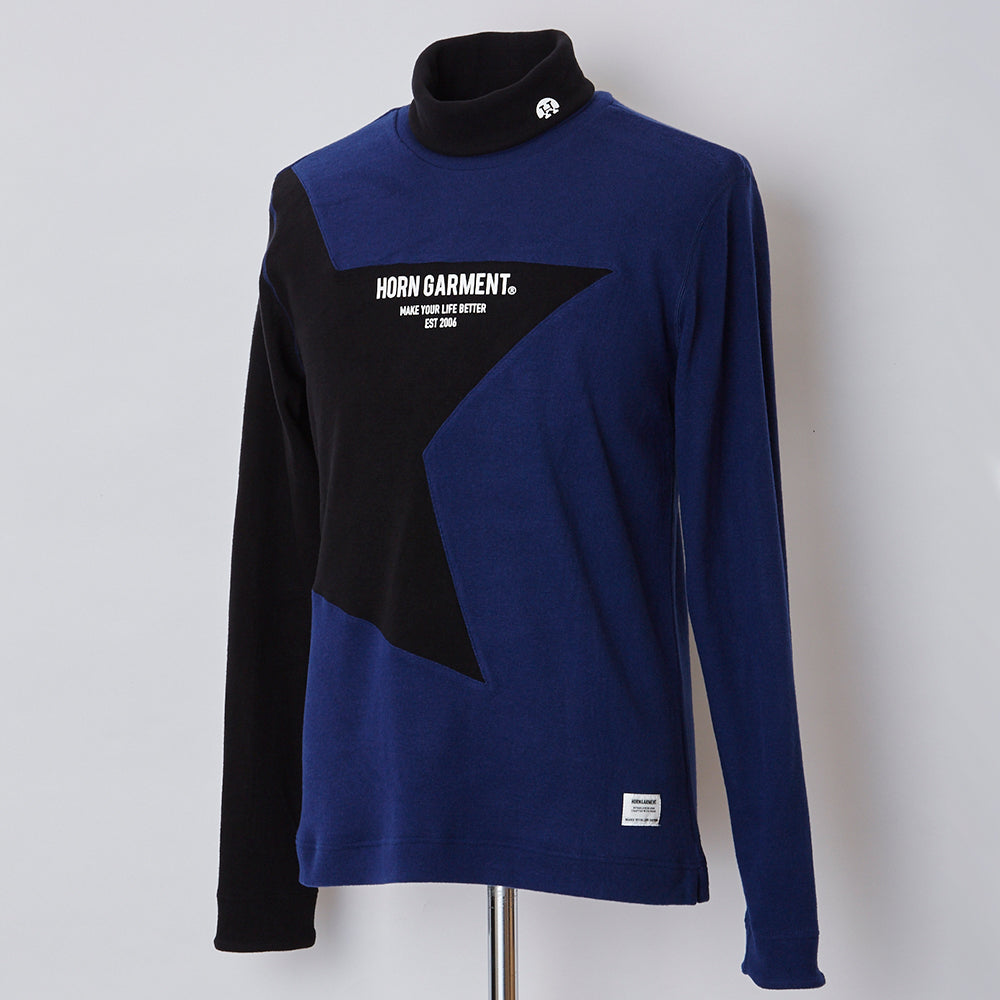 【HORN GARMENT】MEN'S Starry Micro Fleece Turtle Shirts［NAVY］XLサイズ（HCM-1C-AU02）