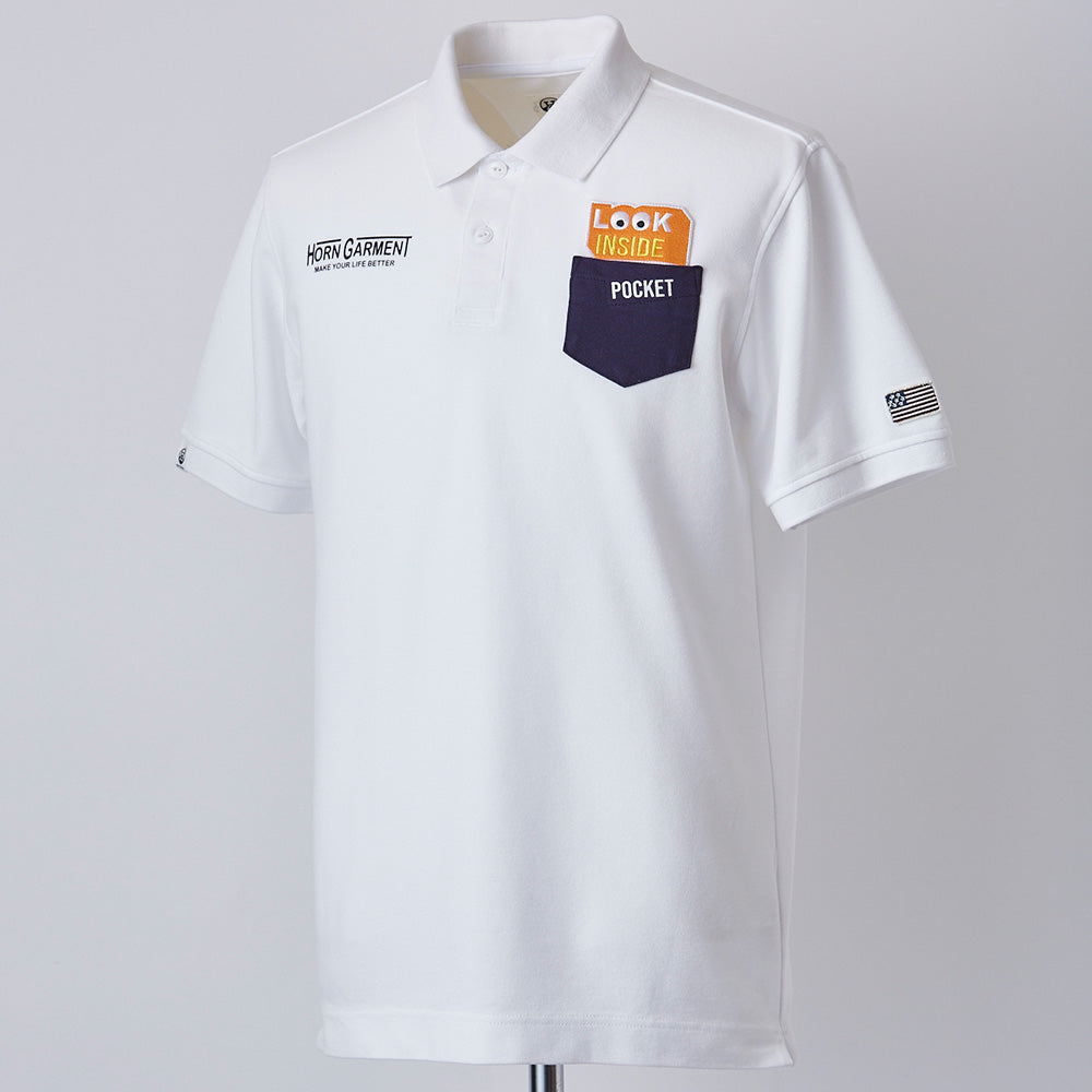 【HORN GARMENT】MEN'S Look of Polo［WHITE］（HCM-2A-AP05）
