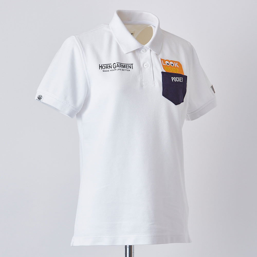 【HORN GARMENT】WOMEN'S Look of Polo［WHITE］（HCW-2A-AP05）