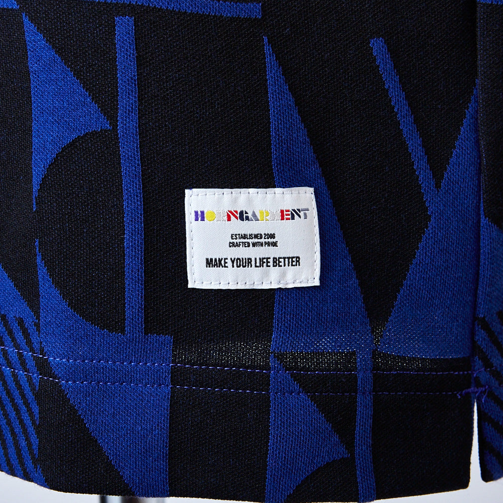 【HORN GARMENT】MEN'S Dialogue Jaquard Polo［BLUE］（HCM-2C-AP03）